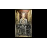 Antique Spanish Colonial, South American Oil Painting On Canvas, Depicting Madonna And Child,