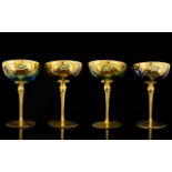 Four Mid Century Italian Gilt Glass Champagne Saucers All in very good condition,
