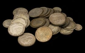 A Quantity Of Silver Coins Varying condition,