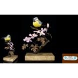Albany Fine China Worcester - Superb Ltd and Numbered Edition Hand Painted Bronze and Ceramic Bird