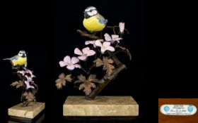 Albany Fine China Worcester - Superb Ltd and Numbered Edition Hand Painted Bronze and Ceramic Bird