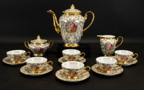 Tea Service Gilt Decorated. Made in Czechoslovakia.