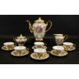 Tea Service Gilt Decorated. Made in Czechoslovakia.