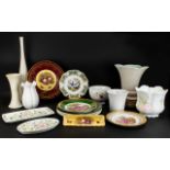 A Mixed Collection Of Cabinet Plates And Ceramics A varied lot to include Minton Haddon Hall oval