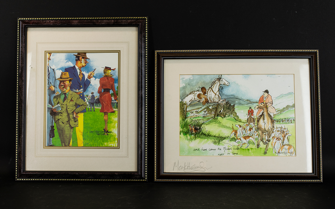 Equestrian Interest Two Horse Racing Interest Prints Each framed and glazed, the first depicting