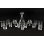 Collection of Glassware to include a lidded decanter with 5 matching small glasses,