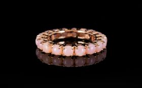 Pink Opal Full Eternity Ring, a full circle of round cut pink opals, mined in Peru, totalling 3.