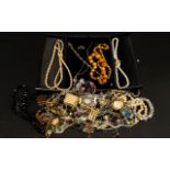 A Mixed Collection Of Costume Jewellery To include various paste set necklaces,
