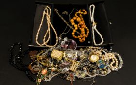A Mixed Collection Of Costume Jewellery To include various paste set necklaces,