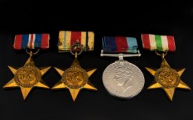World War II Collection of Military Medals ( 4 ) Four In Total. Comprises 1/ The Italy Star with