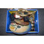 A Box Of Miscellaneous Items To Include Antique Meerschaum pipe .