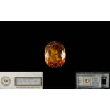 A Natural Loose Sapphire Complete with gemological coloured stone report, stating 'Oval mixed cut,