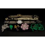 A Mixed Collection Of Costume Jewellery A varied lot to include Indian white metal beaded bell