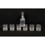 Lead Crystal Decanter & Six Matching Glasses. Lovely Polonia crystal set made in Poland.