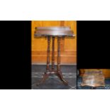 Early 20thC Tilt Top Tripod Table, Square Shaped Top,