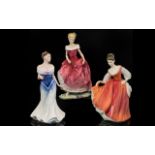 Royal Doulton Hand Painted Ceramic Figures ( 3 ) In Total.