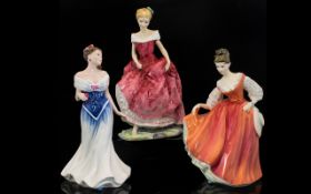 Royal Doulton Hand Painted Ceramic Figures ( 3 ) In Total.