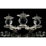 Swarovski Rare Cut Crystal Triple Candle Holder/Candelabra 3 Light European Pin Style.