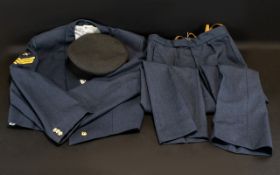 A Vintage RAF Uniform With Associated Hat Cadet blue jacket with gold tone wings buttons and gold