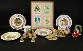 Collection of Brambly Hedge Ceramics to include four Royal Doulton 'Four Seasons' wall plates from