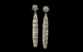 Diamond Long Ovoid Drop Earrings, the long, elegant drops,