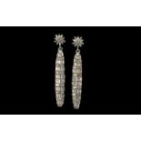 Diamond Long Ovoid Drop Earrings, the long, elegant drops,