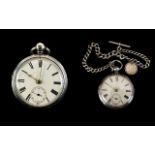 Victorian Period Excellent Quality Solid Silver Chain Driven Open Faced Pocket Watch of Heavy Gauge,