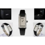 Hugo Boss Stainless Steel Ladies Cocktail Watch No 1502389 with Black Leather Strap.
