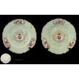 A Pair Of 19thC Porcelain Shaped Dishes, Unmarked Nantgarw Painted With Flower Sprays Within A