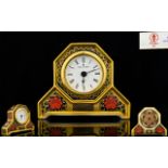 Royal Crown Derby Old Imari 22ct Solid Gold Band Octagonal Shaped Desk Clock of Pleasing Form.