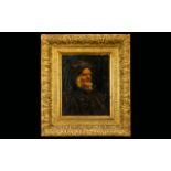 A 19th Century Portrait On Canvas Unsigned portrait of an elderly whiskered gentleman,