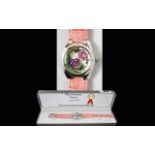 Ladies Fashion Watch By Marcel Drucker Complete with original box, pink faux leather strap,