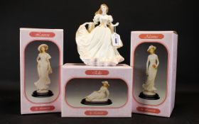 Collection of Ceramic Figures to include Royal Worcester 'Viennese Waltz' lady with gold bag;