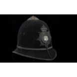 Police Interest Warrington Borough Police Helmet Early 20th Century Felt helmet with original