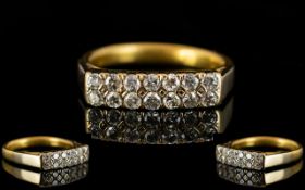 22ct Gold - Channel Set Diamond Ring, Well Made / Attractive Ring. Fully Hallmarked for 22ct.