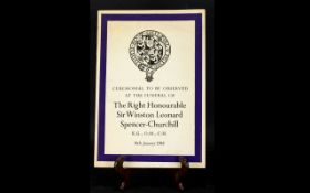 Winston Churchill Funeral Ceremonial Ephemera dated 30th January 1965.