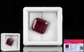 Ruby Loose Gemstone With GGL Certificate/Report Stating The Ruby To Be Square Cut, 10.67cts 10.