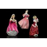 Royal Doulton Hand Painted Porcelain Figurines ( 3 ) 1/ Christmas Morn HN1992, Designer M. Davies.