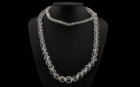 A Long Strand Austrian Crystal Bead Necklace In good condition, comprising faceted beads, length,