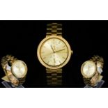 Michael Kors MK 6441 Ladies Garner Gold Tone Stainless Steel Wrist Watch with Diamante Crystal Set