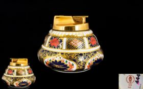 Royal Crown Derby Old Imari Pattern Table Lighter, The Top Section In 22ct Gold, Pattern No 1128 &