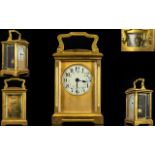 English - Excellent Quality Heavy Gilt Metal Carriage Clock From The Late 19th Century.