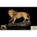 Beswick - Large and Impressive Wild Animal Figure ' Connoisseur Series ' Lion on a Rock - Standing.