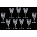 A Collection Of Waterford Cut Crystal Wine Glasses A Fine and early set of eight wine glasses in