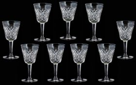 A Collection Of Waterford Cut Crystal Wine Glasses A Fine and early set of eight wine glasses in