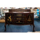 Late 19th / Early 20th Century Sideboard - of typical form, three central drawers,