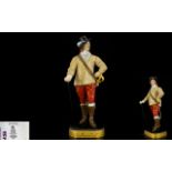 Royal Worcester Fine Quality Hand Painted Early Porcelain Figure of King Charles 1st of England,