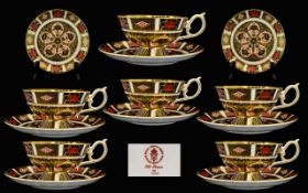 Royal Crown Derby Superior Quality Old Imari Pattern ( Elizabeth ) Wonderful Set of Six Cups and