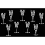 A Collection Of Waterford Cut Crystal Sherry Glasses A Fine and early set of nine sherry glasses in