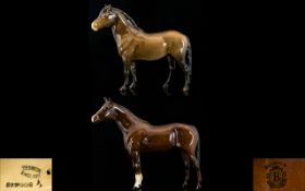 Beswick Horse Figures ( 2 ) In Total. Comprises 1/ Exmoor Pony ' Heather man ' Model No 1645,